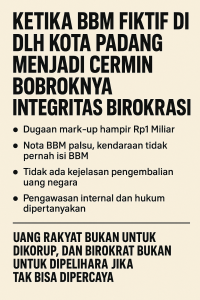 EDITORIAL: Kasus BBM Fiktif DLH Kota Padang, Aparat Penegak Hukum Wajib Bergerak 1 file 000000000a5061fa919188ab11755a61